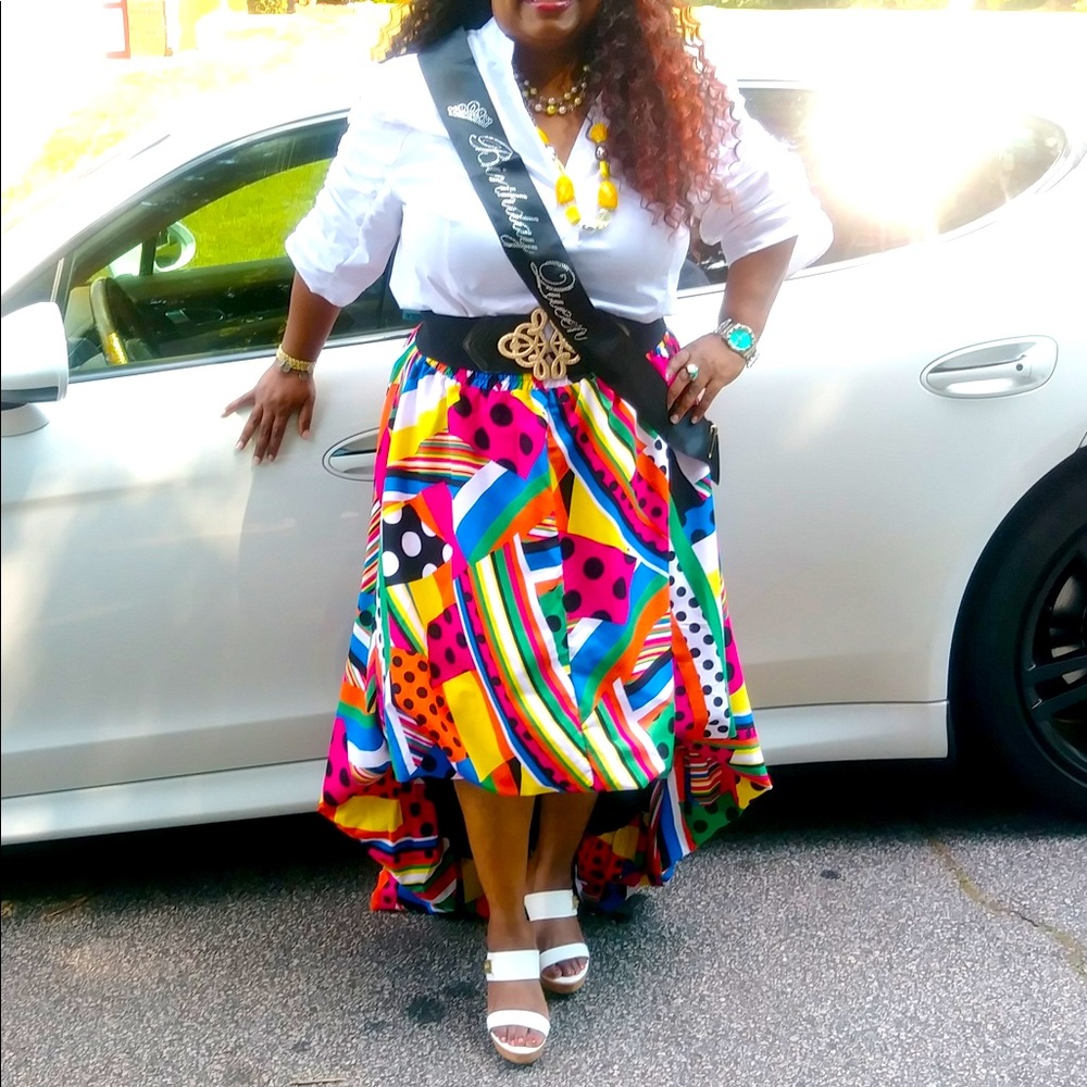 Ashley Stewart asymmetrical party skirt.